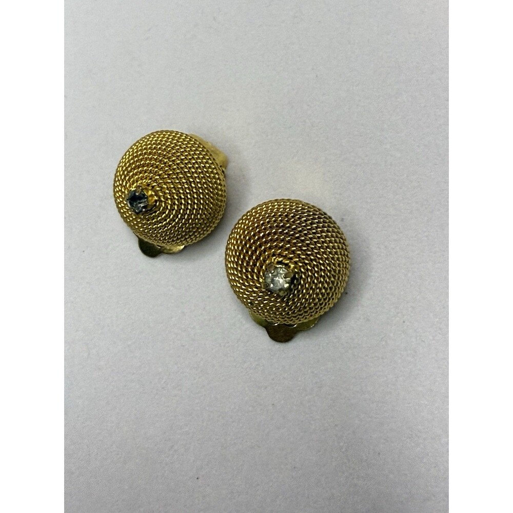 🔥Vintage Rare Bijoux Cascio Italy Domed Gold-tone Clip On Earrings- EXCELLENT